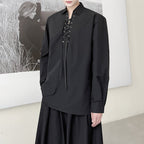 Tie-strap Casual Pullover Shirt