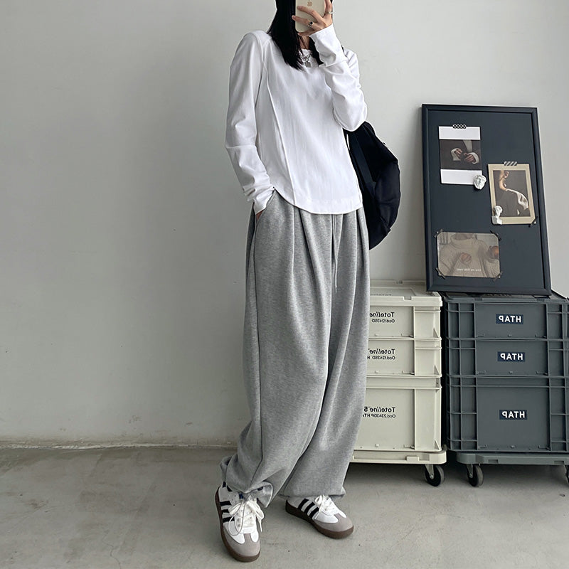 Vintage Right Shoulder Solid Color Short Shirt