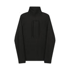 Textured turtleneck long-sleeved T-shirt