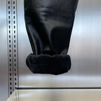 Thickened PU Stitching Small-leg Leather Pants