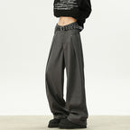 Pleated Wide-leg Deconstructed Loose Drape Trousers