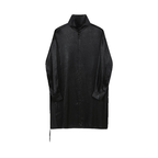 Half Turtleneck Mid-length Slit Silhouette Long-sleeved Loose Shirt