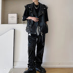 Irregular Zip Lapel Vest