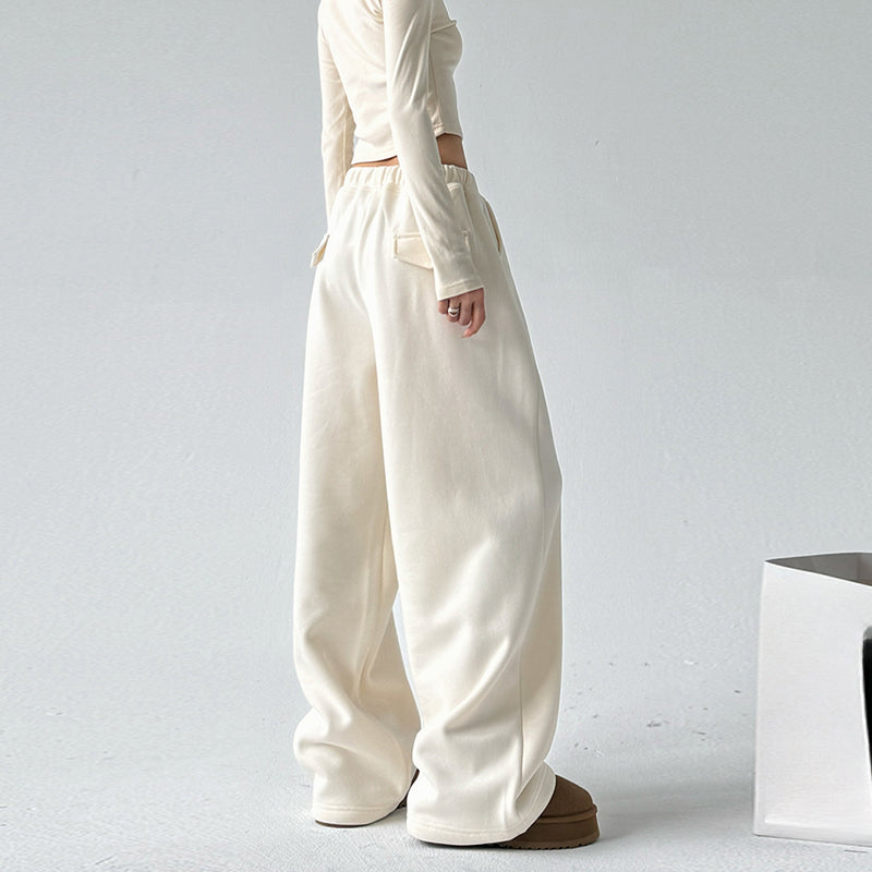 High Waist Wide Leg Thickened Straight Pants