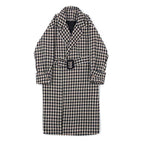British Plaid Mid-length Thickened Coat