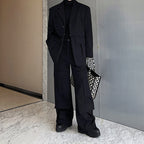Detachable Cropped Blazer Wide-leg Pants Two-piece Set