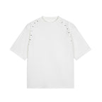 Beaded Shoulder Line Short Sleeve T-Shirt
