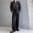 Ribbon Tie Jacquard See-through Shirt