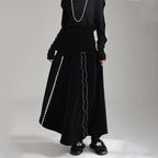 Black High Waist Contrast Skirt