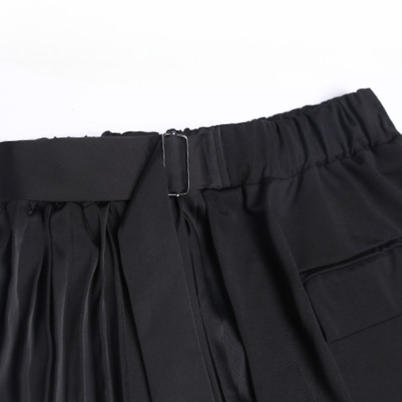 Japanese Casual Two-piece Irregular Short-sleeved Pleated Skirt
