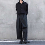 Straight-leg Casual Elastic Waist Wide-leg Pants