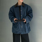 Large Pocket Canvas Leather  Jacket