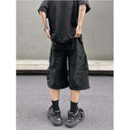 Tie-Dye Multi-Pocket Cropped Cargo Shorts