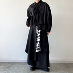 Multi-layered Floral-paneled Culottes Hakama Pants