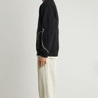 Line Embroidered Crew Neck Sweater