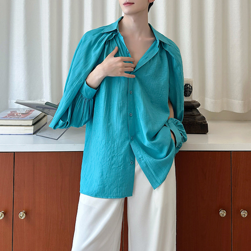 French Loose Solid Color Design Shirt