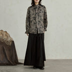 Vintage Print Disc Button Shirt