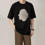 American Embroidery Round Neck Loose Casual T-shirt