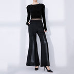 Vintage Patchwork Bootcut Trousers
