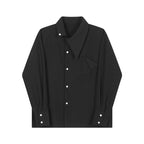 Asymmetric Collar Loose Long Shirt