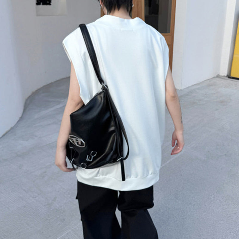 Irregular Geometric Print V-neck Vest