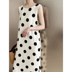 Backless Drawstring Polka Dot Dress