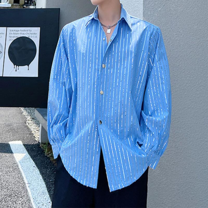 Glitter Stripe Stage Show Long Sleeve Shirt