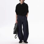 Stacked Collar Loose Solid Color T-shirt