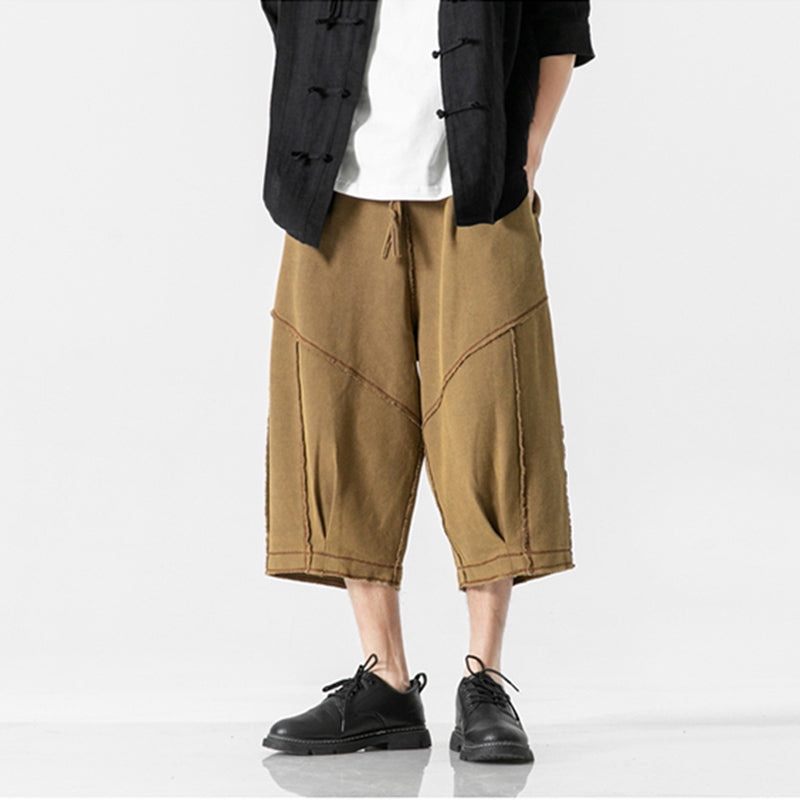 Knitted Patchwork Vintage Straight-leg Pants