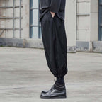 Elastic Waist Pleated Cropped Casual Pants