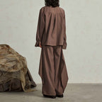 Loose Buttoned Irregular Wide-leg Pants