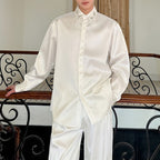 Rhinestone Striped Brocade Lapel Shirt