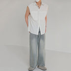 Summer Loose Textured Vest Shirt
