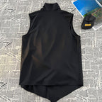Irregular Shoulder Ice Silk Sleeveless Vest