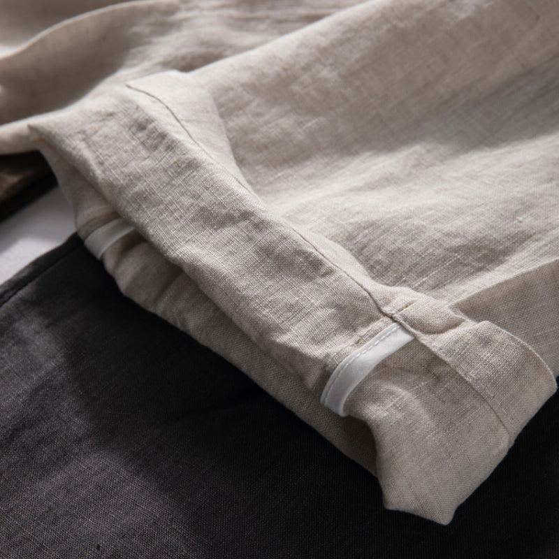 Breathable Straight-Leg Loose Linen Trousers