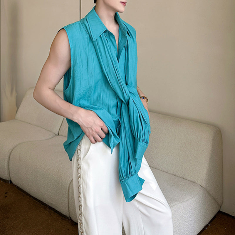 French Loose Solid Color Design Shirt