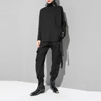 Irregular Streamer High Collar T-shirt