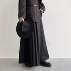 Dark A-Line Pleated Culottes Hakama Pants