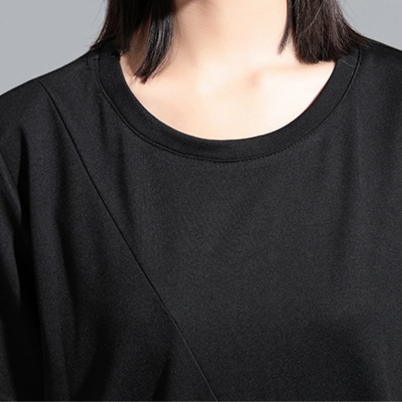 Contrast Color Stitching Loose Short-sleeved T-shirt