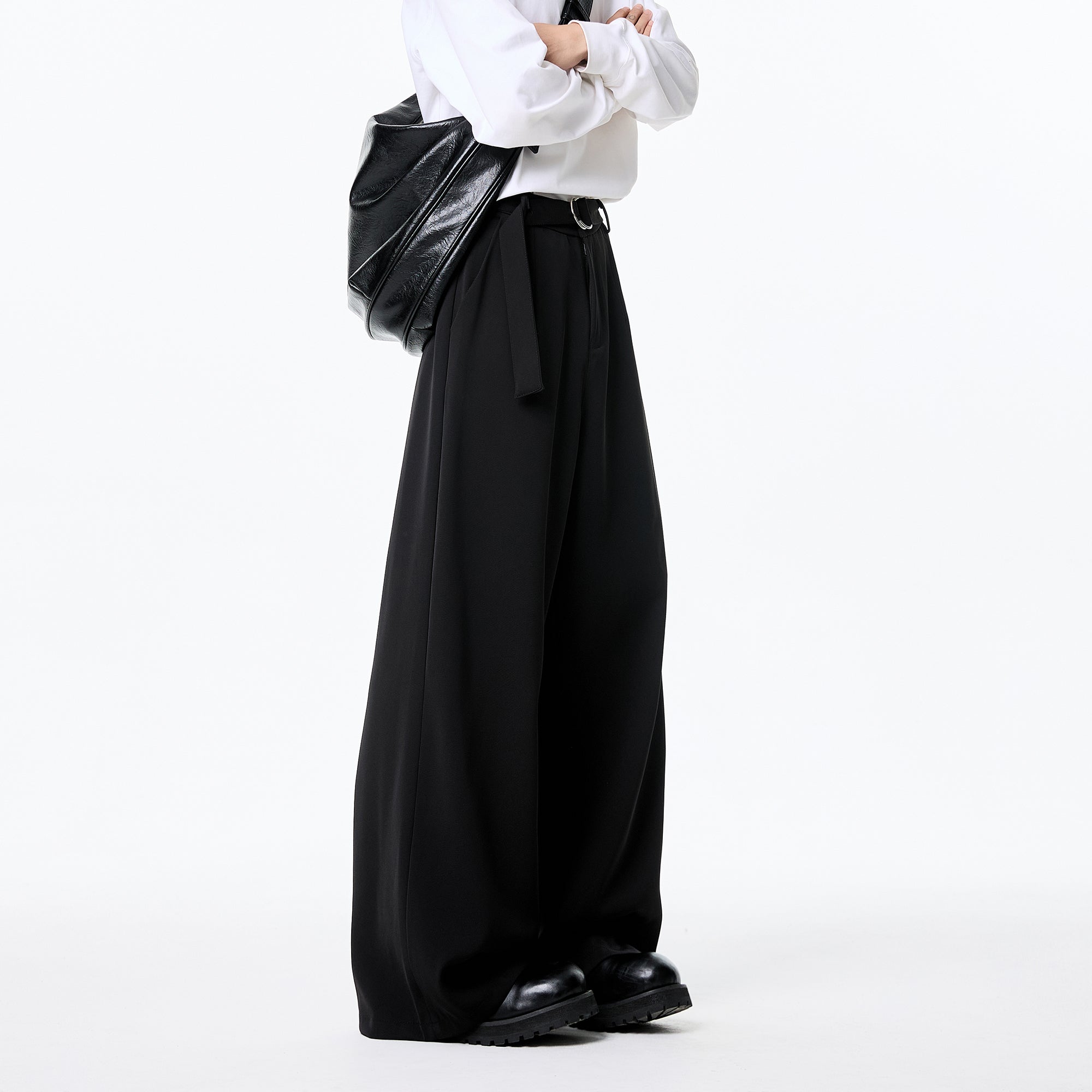 Draped Wide Leg Loose Straight Suit Pants