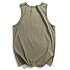 Solid Color Loose Sleeveless T-shirt