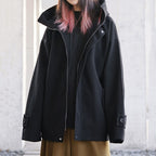 Loose Short Hooded Zipper Coat