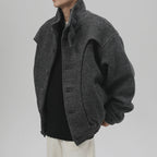 Retro Stand Collar Thickened Short Coat