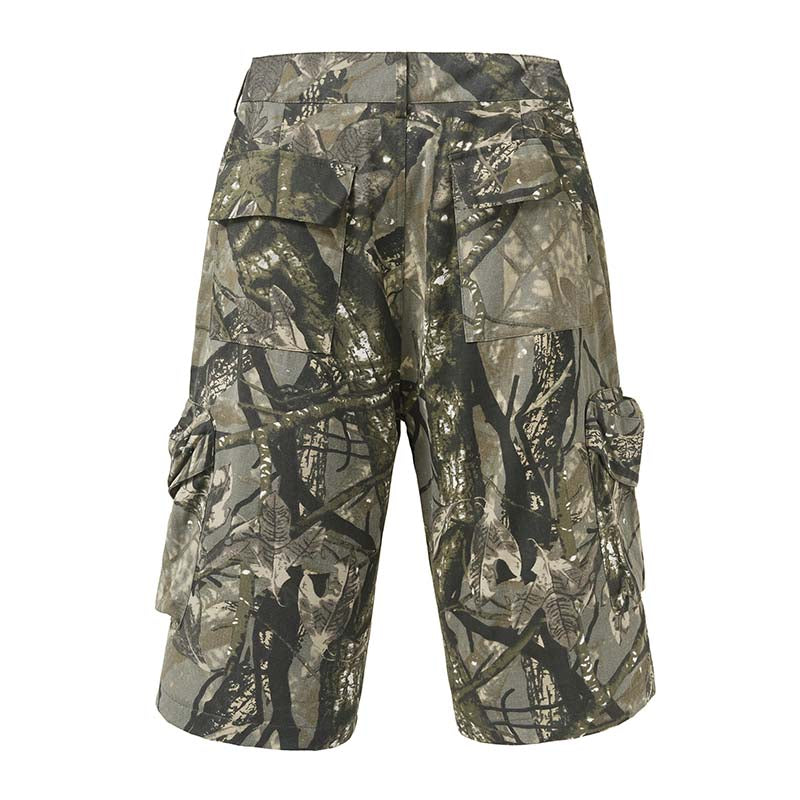 Vintage Camouflage Cargo Loose Shorts