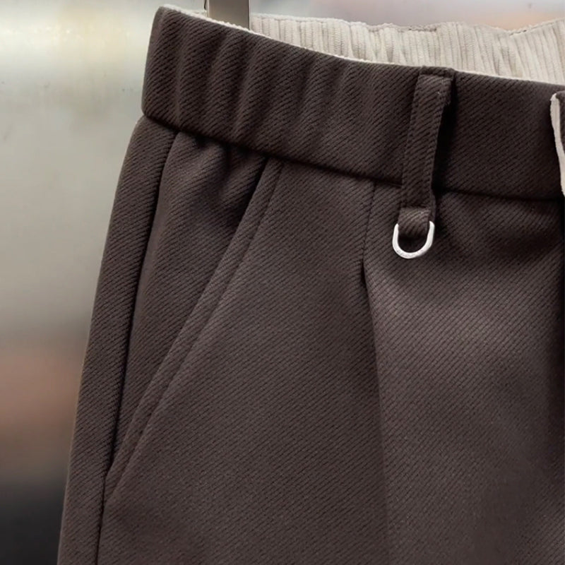 Slightly Tapered Loose Drape Elastic Waist Trousers