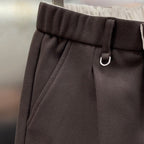 Slightly Tapered Loose Drape Elastic Waist Trousers