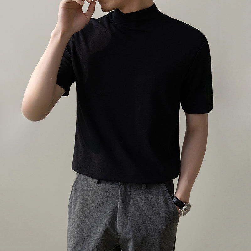 Casual Breathable Slim Fit Solid Color T-shirt