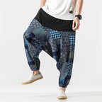 Japanese Cotton and Linen Casual Harem Lantern Crotch Pants
