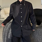 Zipper Collar Single-breasted Casual Shirt