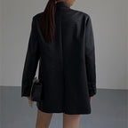 Crocodile Pattern Black Leather Suit Jacket